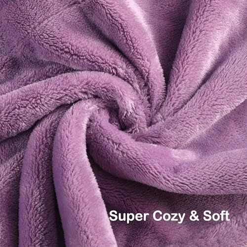 Eydna Electric Heated Blanket Queen Size 84"x90", Soft Plush Microplush for Bed, Dual Controllers & Heating Zones, 10Hs Auto Off & 5 Heating Levels, Machine Washable, Gifts for Womens-Light Purple