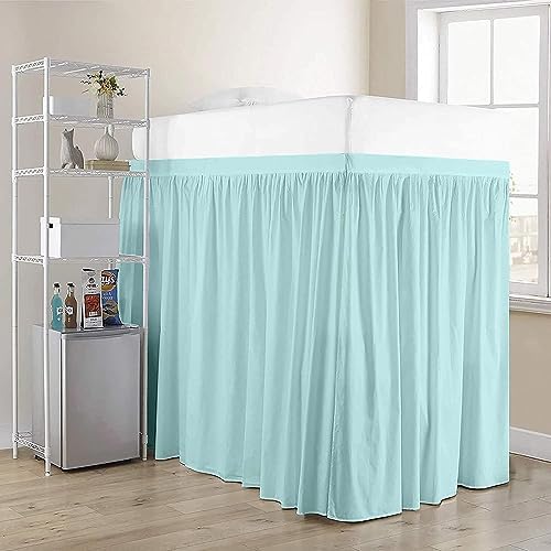 Twin XL 36" Inch Drop Long Dorm Bed Skirt, Ruffled Pattern College Dorm Room Bed Skirts, Split Corner, Easy Care, No Wrinkle Microfiber Bed Skirt