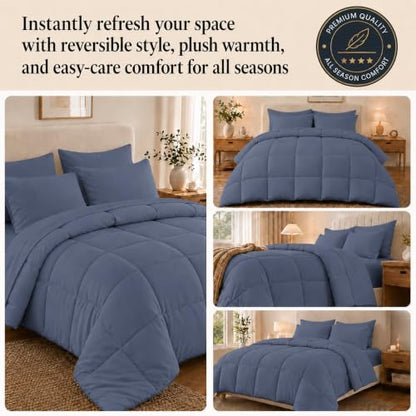 Anluoer California King Comforter Set, 7 Piece Bed in a Bag Bedding Set