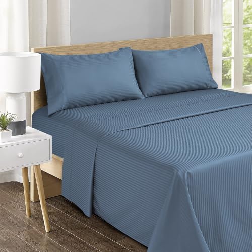 Feather & Stitch 100% Cotton Sateen 500 TC King Size Bed Sheet Set