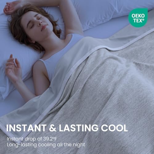 Topcee Cooling Blanket for Night Sweats Absorbs Heat to Keep Adults, Children Cool on Warm Nights, Q-Max 0.5 Cooling Blankets for Hot Sleepers, Ultra-Cool Lightweight Sofa Throw Blanket (50"x70")
