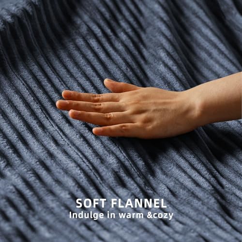 Heated Blanket Twin Size, 6 Heat Levels Electric Blanket, Blue