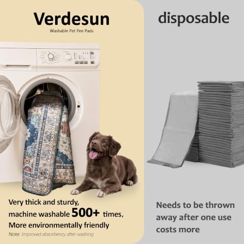 Washable Pee Pads for Dogs 36"x72" 2 Pack Reusable Puppy Potty Pad