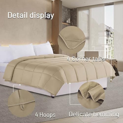 NEXHOME PRO Viscose from Bamboo Comforter Queen Cooling Lightweight Duvet Insert, Organic Natural Summer Bedding Blanket for Hot Sleepers,8 Corner Tabs 90" L x90 W