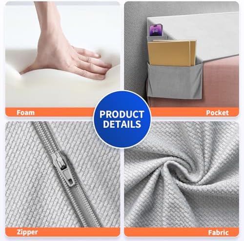 Krightlink Bed Wedge Pillow for Headboard Gap Mattress Wedge Filler Queen