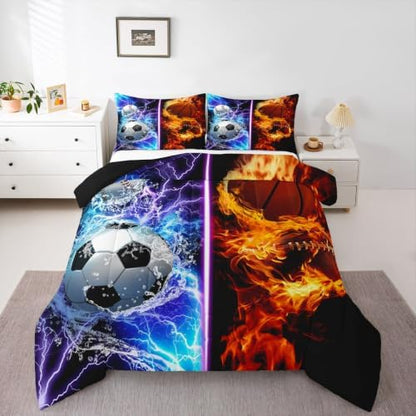 Erosebridal Baseball Soccer Basketball Football Bedding Queen,