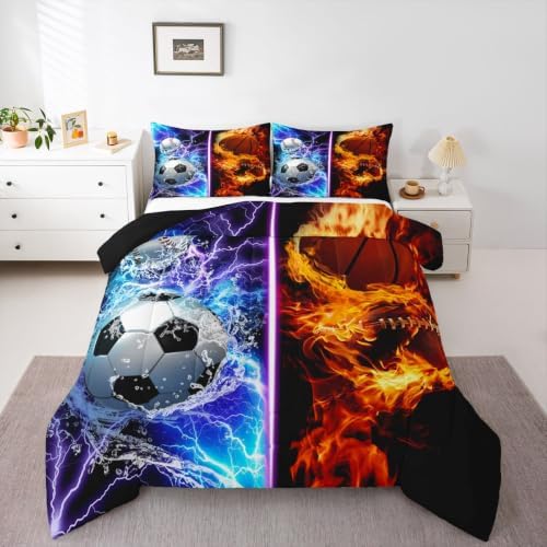 Erosebridal Baseball Soccer Basketball Football Bedding Full,