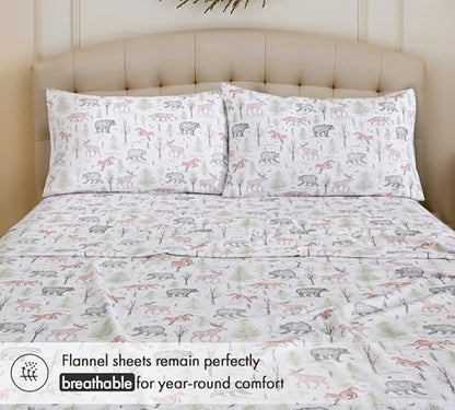 RUVANTI Flannel Sheets Full Size, Wildwood Tapestry