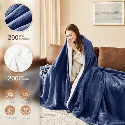 Homemate Heated Electric Blanket Twin 62"x84" Heating Throw Blanket