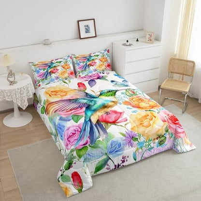 Feelyou Hummingbird Bedding Set King Size 3Pcs for Kids Boys Girls