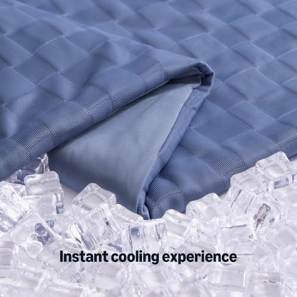 Amazon Basics Cooling Comforter, Soft Lightweight Waffle Weave Blanket for Hot Sleepers, Summer & All Season Bedding to Keep Cool for Night Sweats, 106"x90", King, Blue