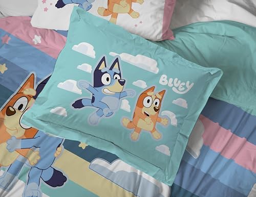 Bluey Bingo Queen Comforter Set 7 Piece Kids Cartoon Bedding, Multi