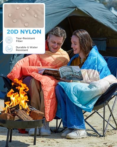 KingCamp Ultralight Camping Blanket, Wearable Packable Blanket 79"x57"