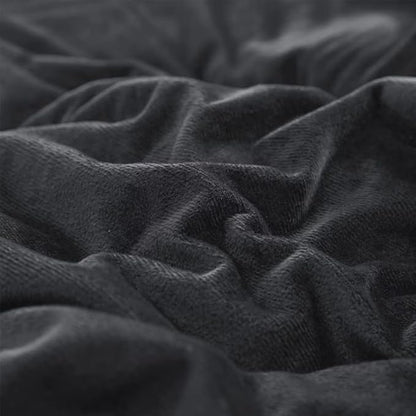 CLOTHKNOW Black Queen Comforter Set Velvet Bedding Comforter Sets Soft Comforter Queen Black Comforter with 2 x Pillow Cases