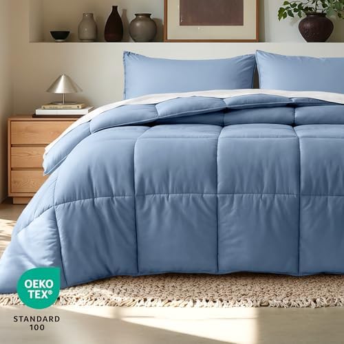 Bare Home Comforter Set - 1800 Ultra Soft (Cal King, Coronet Blue)
