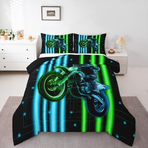 Feelyou Dirt Bike Kids Bedding Set Boys Girls Twin Size