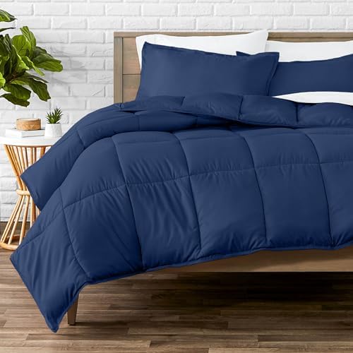Bare Home Comforter Set - 1800 Ultra Soft (King, Dark Blue)