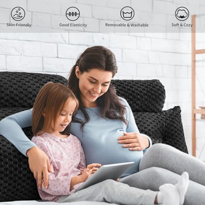 EUHAMS Headboard Pillow Full with Neck Roll, Triangular Backrest Pillow