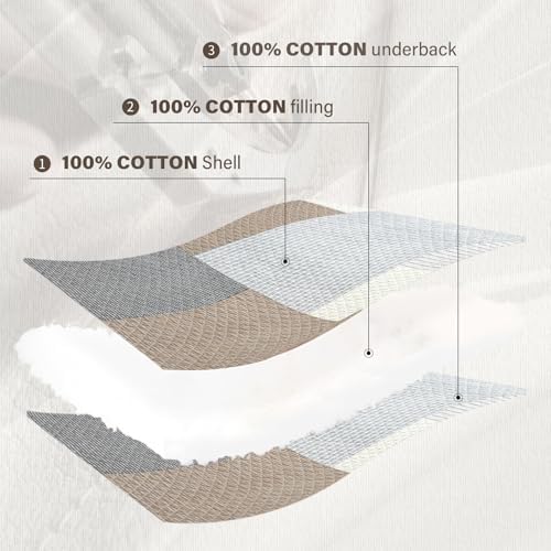 Quilta 100% Cotton Quilt Set, Real Patchwork Plaid Quilts/Brown/Gray/Beige