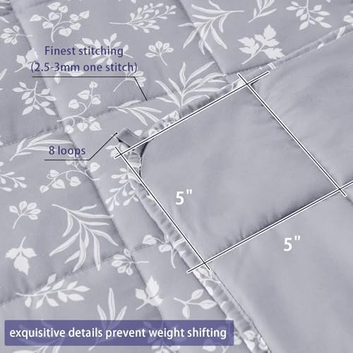 yescool Weighted Blanket for Adults 20lbs Twin Size, 48" x 72", Dove Grey