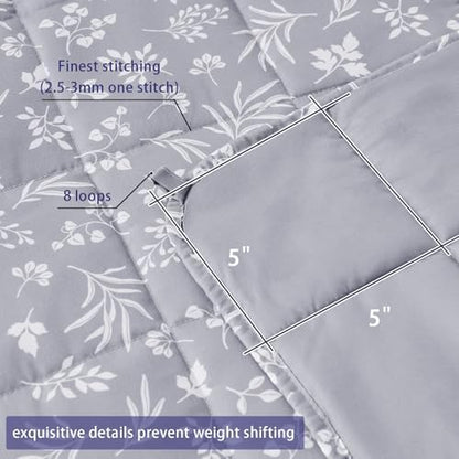 yescool Weighted Blanket for Adults 20lbs Twin Size, 48" x 72", Dove Grey