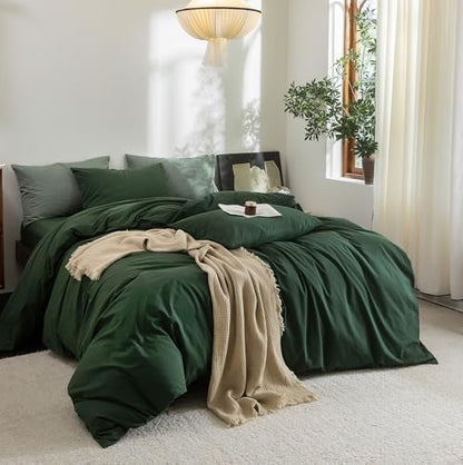 FOSSA Duvet Cover Set 100% Washed Cotton Linen Feel King