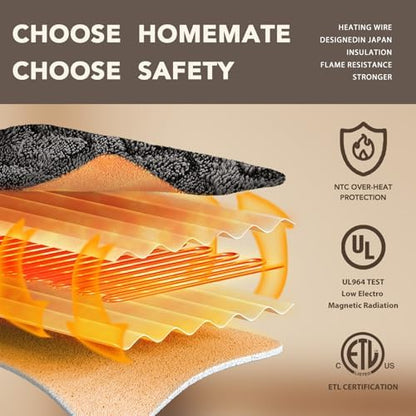 Homemate Heated Electric Blanket Full Size 72"x84" Heating Blanket