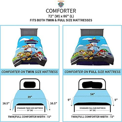 Franco Kids Bedding Super Soft Microfiber Reversible Comforter, Twin/Full, Paw Patrol