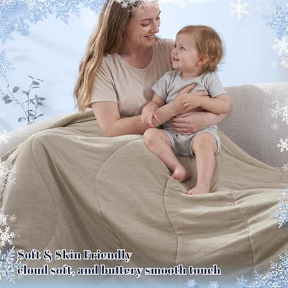 PHF Cooling Comforter, Rayon from Bamboo Soft Breathable Quilted Blanket