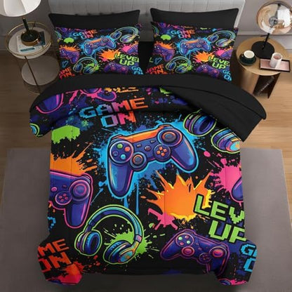 WeCozy 7 Pieces Full Comforter Set for Boys - Gaming Bedding for Kids