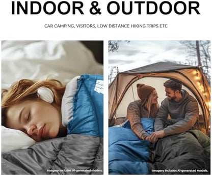 Sleeping Bags for Adults Teens, 4 Season Camping Sleeping Bag Waterproof,Machine Washable Backpacking Gear for Cool Weather,Outdoor Tent Hiking Hunting,with Compression Sack,86.6x31.5