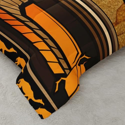 Nttopship Ancient Egypt Comforter Bedding Set with 2 Pillowcase Queen Size Pharaoh Pyramid Comforter Set for Kids Boys Girls Bedroom Decor
