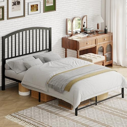 Weehom Metal Full Headboard Only with LED Lights and USB, Black