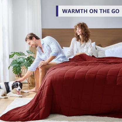 yescool King Size Weighted Blanket for Adults 20lbs, 88” x 104”, Red