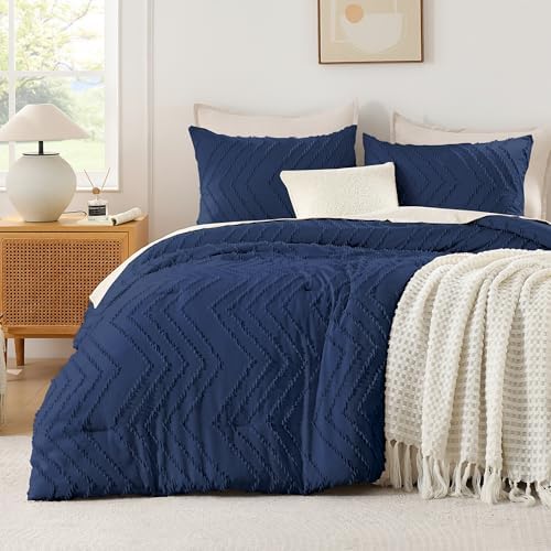 Andency Navy Blue Alaskan King Comforter Set 128x120 Extra Large
