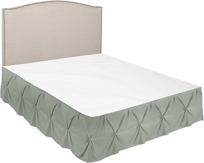 Nestl Sage Green Bed Skirt King Size, Pinch Pleat King Bed Skirt, 14" Inch Drop King Bedskirt, Hotel Quality Sage Green Bed Skirts, Premium Microfiber Bedskirt for King Bed, Sage Green King Bed Skirt