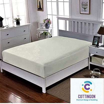 1 Peice Cot Size 25" x 75" Fitted Sheet, 100% Egyptian Cotton, Ivory Solid