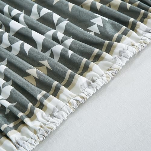 Chezmoi Collection 4-Piece Southwestern Geometric Motif Sheet Set California King Size - Multicolor Gray White Light Brown Printed Brushed Microfiber Lightweight Breathable Deep Pocket Bed Sheets