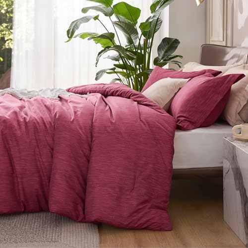 Bedsure Red Twin Comforter Set, Soft College Dorm Room Essentials 2 Pcs
