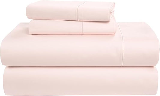 LANE LINEN 100% Egyptian Cotton King Size Bed Sheets, Machine Washable Naturally Temperature regulating Sustaibable No Pill Fade Resistant King Size Sheets Set Cotton - Petal Pink