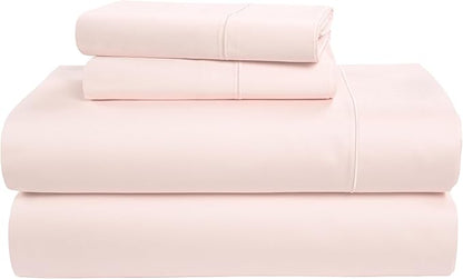 LANE LINEN 100% Egyptian Cotton Bed Sheets sábanas Queen, Soft & Comfy Luxury Hotel Like Thick Bedding Sheets & Pillowcase Set, Machine Wash Cooling 15'' Queen Deep Pocket Sheet Set - Petal Pink