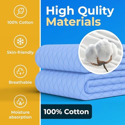 GREEN LIFESTYLE Washable Underpads - Large Bed Pads for use as Incontinence Bed Pads, Reusable Pet Pads, Great for Dogs, Cats, Bunny, Seniors Bed Pad (Pack of 8 - 34x36)