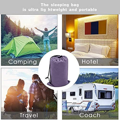 Travel and Camping Sheet Sleeping Bag Liner - Lightweight Compact and Portable Adult Sleeping Bag - Ideal for Traveling,Hostels and Camping
