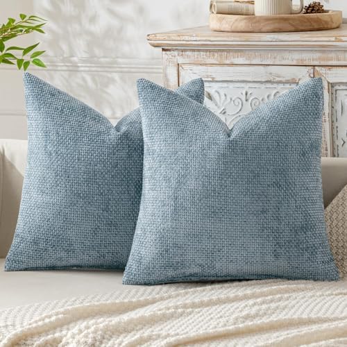 MIULEE Decorative Coastal Blue Euro Sham Pillow Covers 26x26 Inch 2 Pack