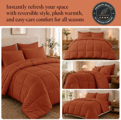 Anluoer Full Size Comforter Sets, 7 Piece Bed in a Bag Full Bedding Sets