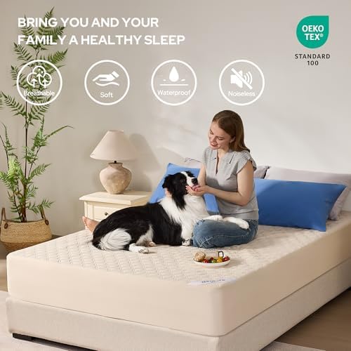 BEDLORE 2 Pack Waterproof Mattress Protector, Queen Size Mattress Pad