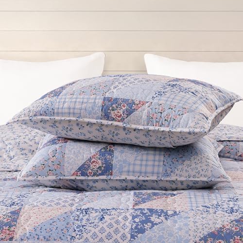 Twin/Twin XL Quilt Set-2 Pieces Soft Bedding Floral Patchwork Coverlet