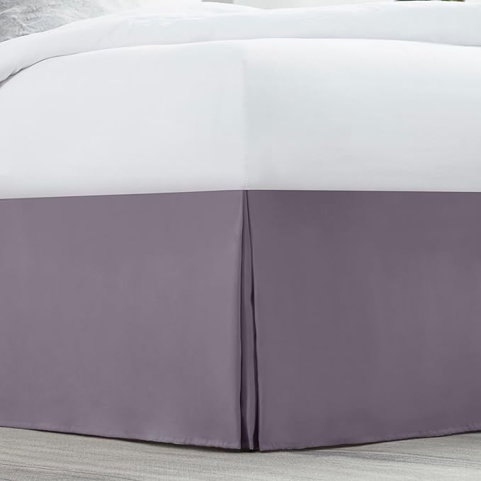 Nestl Grayish Purple Twin XL Bed Skirt - Twin XL Size Bed Skirt 14 Inch Drop - Brushed Microfiber Bed Skirts - Hotel Quality Pleated Bed Skirt - Shrinkage & Fade Resistant