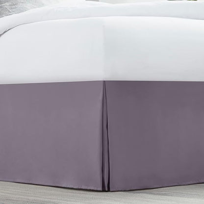 Nestl Grayish Purple Full Bed Skirt - Full Size Bed Skirt 14 Inch Drop - Brushed Microfiber Bed Skirts - Hotel Quality Pleated Bed Skirt - Shrinkage & Fade Resistant