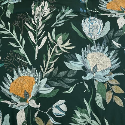 Luxudecor King Comforter Set 7 Pieces Bedding Sets, Dark Green Floral Comforter and Sheet Set, Soft Microfiber Bed in a Bag for All Seasons (Dark Green,104"x90")
